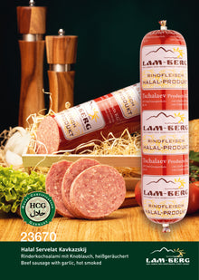 Halal Servelat Kavkazskij s tschesnokom, 500g